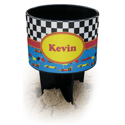 Racing Car Black Beach Spiker Drink Holder (Personalized)