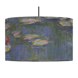 Water Lilies by Claude Monet 12" Drum Pendant Lamp - Fabric