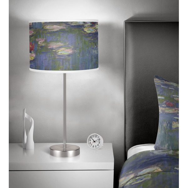 Water Lilies by Claude Monet 13 inch drum lamp shade - in room