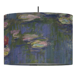 Water Lilies by Claude Monet 16" Drum Pendant Lamp - Fabric