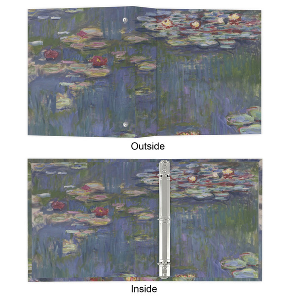 Water Lilies by Claude Monet 3 Ring Binders - Full Wrap - 1" - APPROVAL