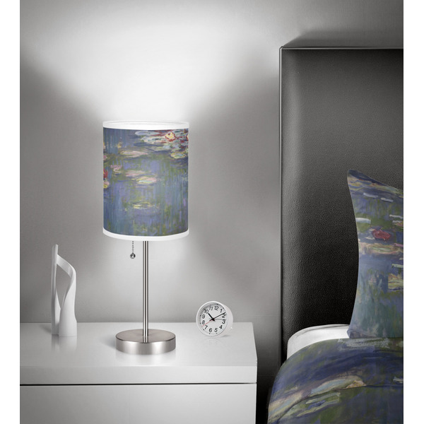 Water Lilies by Claude Monet 7 inch drum lamp shade - in room