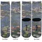 Water Lilies by Claude Monet Adult Crew Socks - Double Pair - Front and Back - Apvl