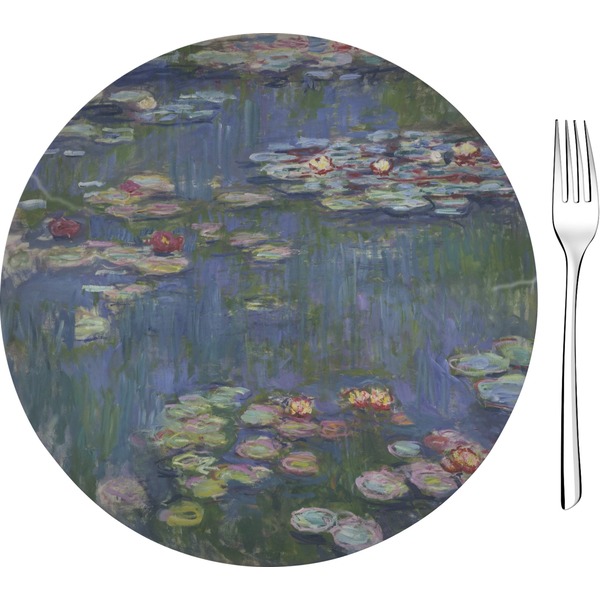 Custom Water Lilies by Claude Monet 8" Glass Appetizer / Dessert Plates - Single or Set