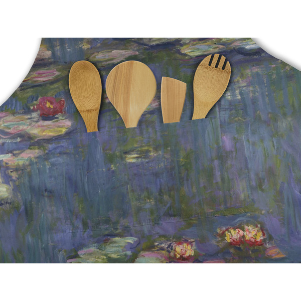 Water Lilies by Claude Monet Apron - Pocket Detail with Props