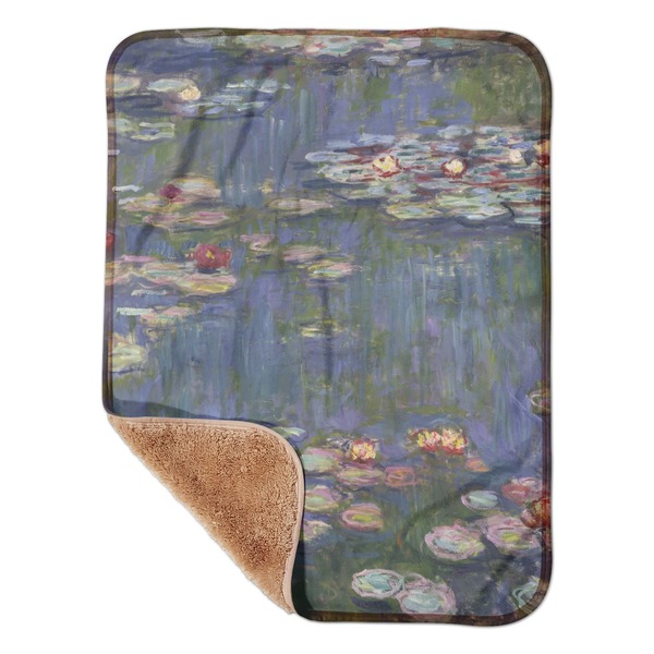 Custom Water Lilies by Claude Monet Sherpa Baby Blanket - 30" x 40"