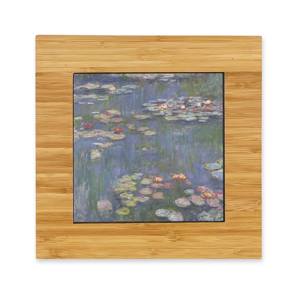 Custom Water Lilies by Claude Monet Bamboo Trivet with Ceramic Tile Insert