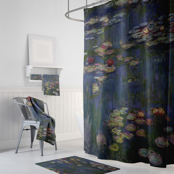 Water Lilies by Claude Monet Bath Towel Sets - 3-piece - In Context