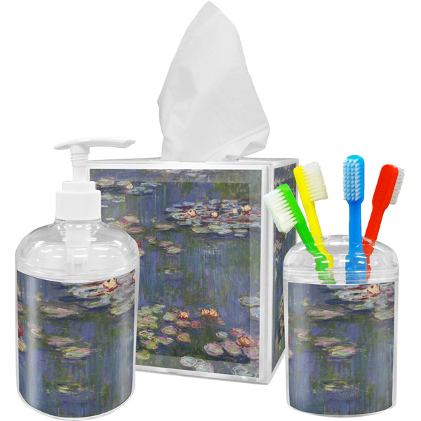 Custom Water Lilies by Claude Monet Acrylic Bathroom Accessories Set