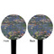 Water Lilies by Claude Monet Black Plastic 4" Food Pick - Round - Double Sided - Front & Back