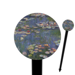Water Lilies by Claude Monet 6" Round Plastic Food Picks - Black - Single Sided