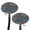 Water Lilies by Claude Monet Black Plastic 7" Stir Stick - Double Sided - Oval - Front & Back