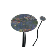 Water Lilies by Claude Monet 7" Oval Plastic Stir Sticks - Black - Double Sided