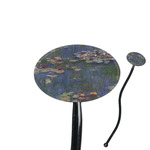 Water Lilies by Claude Monet 7" Oval Plastic Stir Sticks - Black - Single Sided