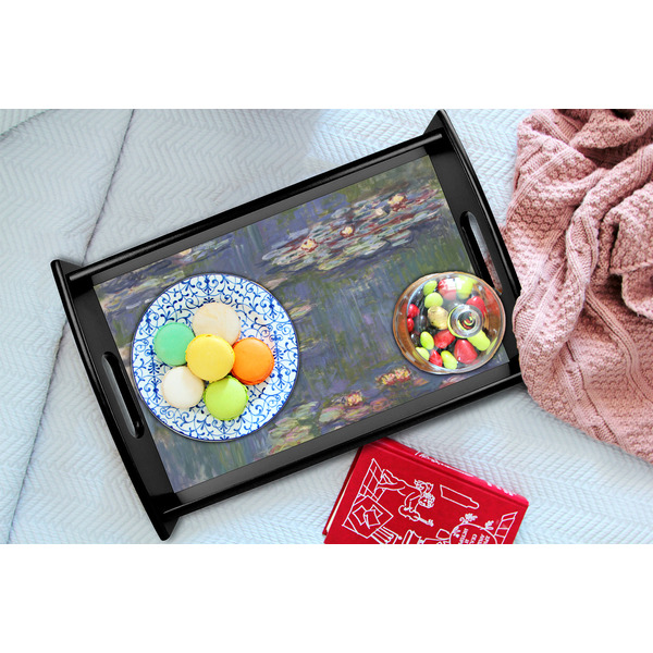Water Lilies by Claude Monet Black Tray - Lifestyle (UPDATED)