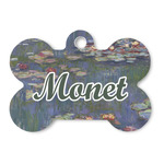 Water Lilies by Claude Monet Bone Shaped Dog ID Tag - Large