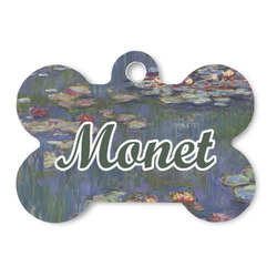 Water Lilies by Claude Monet Bone Shaped Dog ID Tag