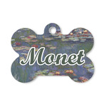 Water Lilies by Claude Monet Bone Shaped Dog ID Tag - Small