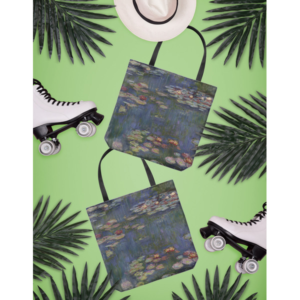 Water Lilies by Claude Monet Canvas Tote Lifestyle Front and Back