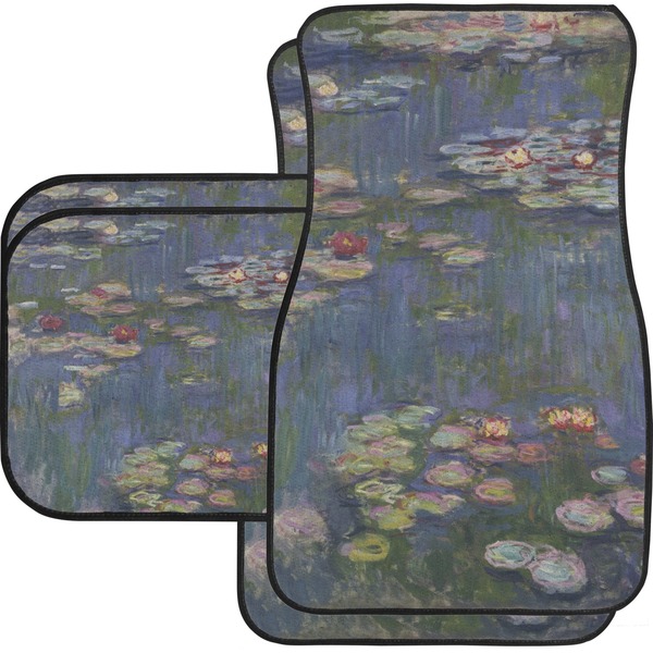Custom Water Lilies by Claude Monet Car Floor Mats Set - 2 Front & 2 Back