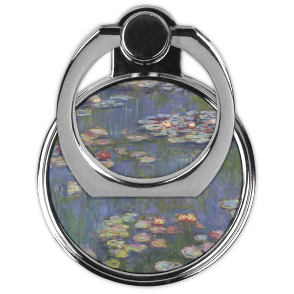 Water Lilies by Claude Monet Cell Phone Ring Stand & Holder - Front (Collapsed)