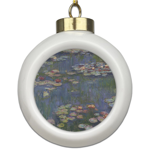 Custom Water Lilies by Claude Monet Ceramic Ball Ornament