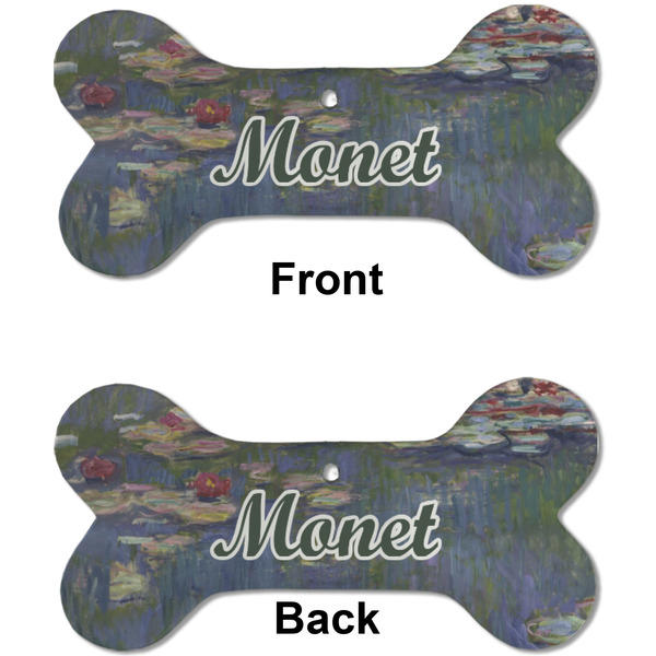 Water Lilies by Claude Monet Ceramic Flat Ornament - Bone Front & Back (APPROVAL)