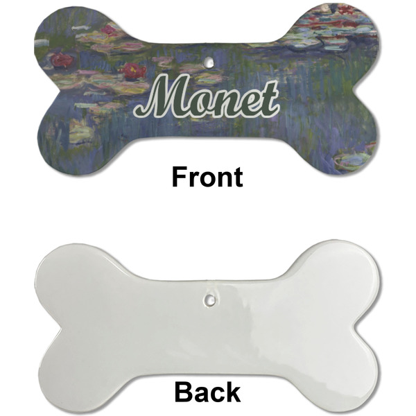 Water Lilies by Claude Monet Ceramic Flat Ornament - Bone Front & Back Single Print (APPROVAL)