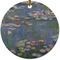 Water Lilies by Claude Monet Ceramic Flat Ornament - Circle (Front)