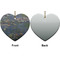 Water Lilies by Claude Monet Ceramic Flat Ornament - Heart Front & Back (APPROVAL)