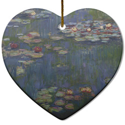 Water Lilies by Claude Monet Heart Ceramic Ornament