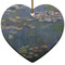 Water Lilies by Claude Monet Ceramic Flat Ornament - Heart (Front)