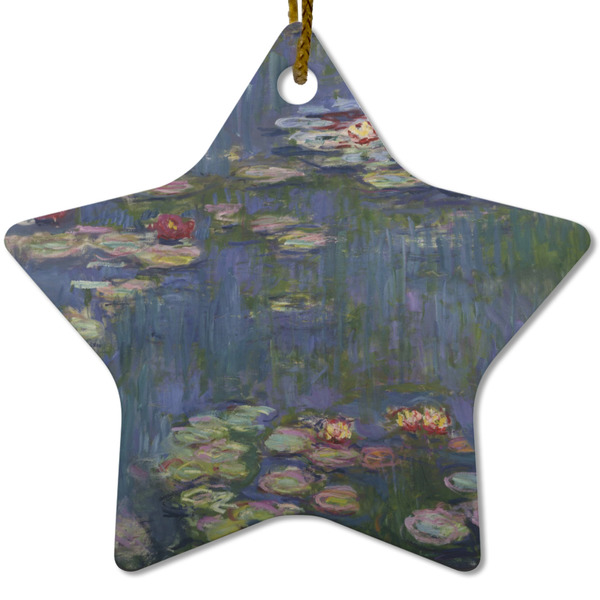Custom Water Lilies by Claude Monet Star Ceramic Ornament