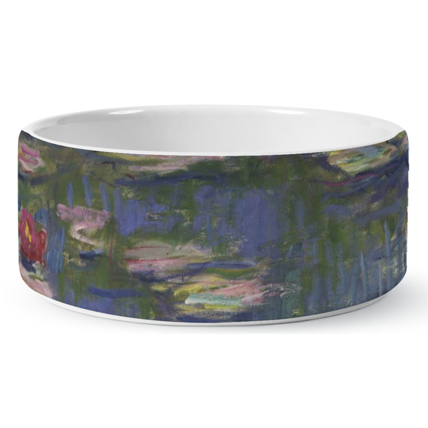 Custom Water Lilies by Claude Monet Ceramic Dog Bowl - Medium