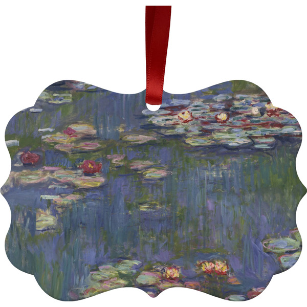 Custom Water Lilies by Claude Monet Metal Frame Ornament - Double Sided