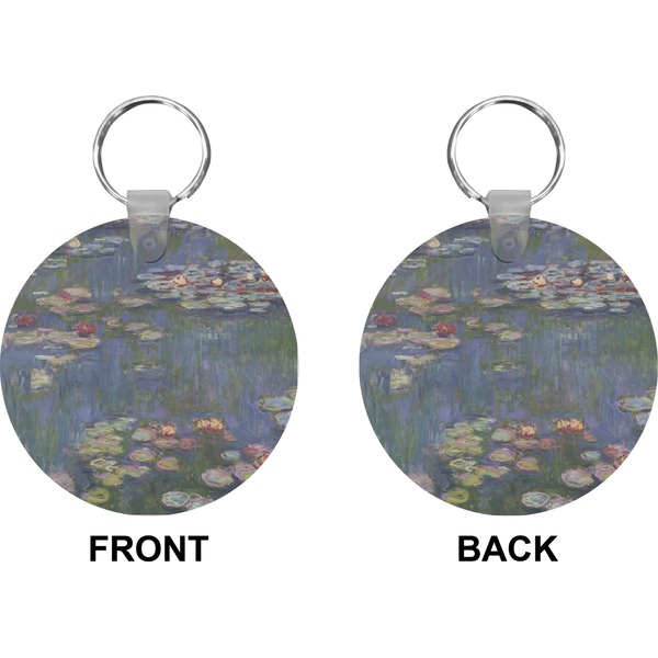 Water Lilies by Claude Monet Circle Keychain (Front + Back)