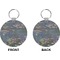 Water Lilies by Claude Monet Circle Keychain (Front + Back)