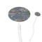 Water Lilies by Claude Monet Clear Plastic 7" Stir Stick - Oval - Closeup