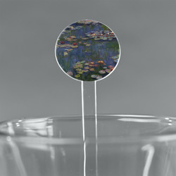 Water Lilies by Claude Monet 7" Round Plastic Stir Sticks - Clear
