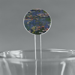 Water Lilies by Claude Monet 5.5" Round Plastic Stir Sticks - Clear