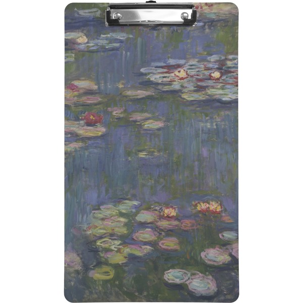 Custom Water Lilies by Claude Monet Clipboard (Legal Size)