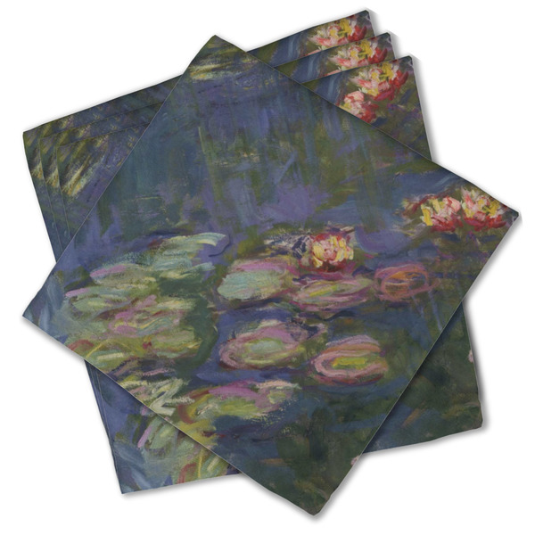 Custom Water Lilies by Claude Monet Cloth Cocktail Napkins - Set of 4