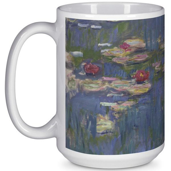 Custom Water Lilies by Claude Monet 15 Oz Coffee Mug - White