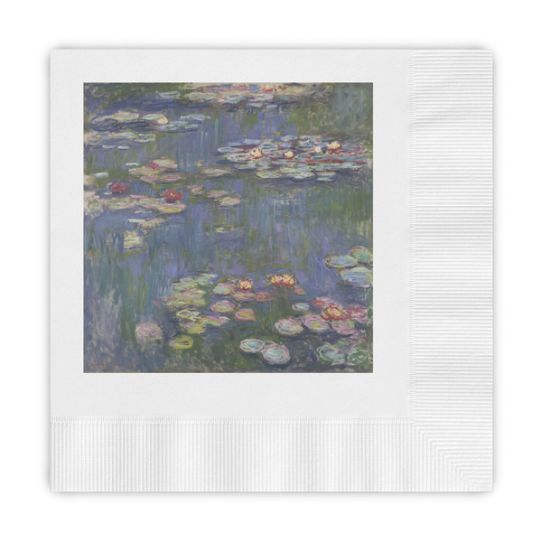 Custom Water Lilies by Claude Monet Embossed Decorative Napkins