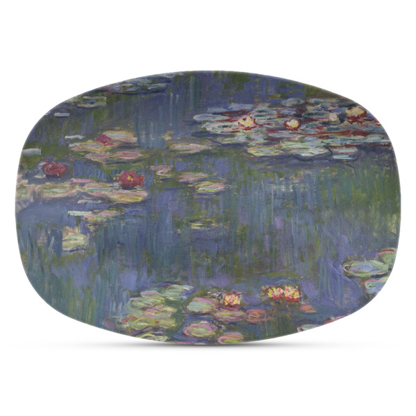 Custom Water Lilies by Claude Monet Plastic Platter - Microwave & Oven Safe Composite Polymer