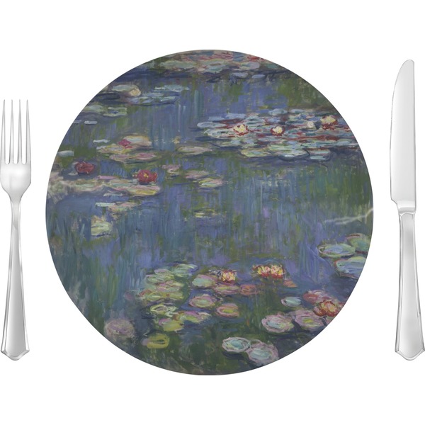 Custom Water Lilies by Claude Monet 10" Glass Lunch / Dinner Plates - Single or Set