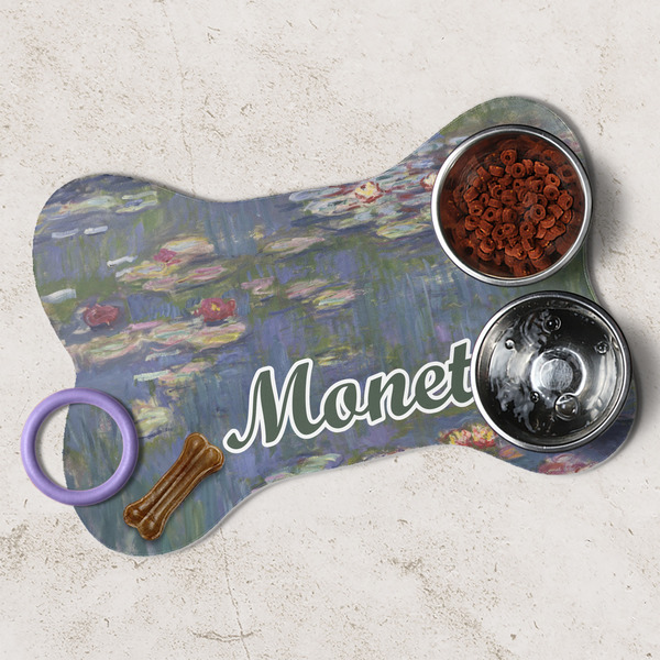 Water Lilies by Claude Monet Dog Bone Shaped Mat Lifestyle