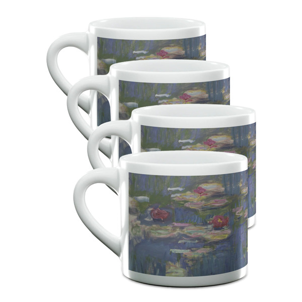 Custom Water Lilies by Claude Monet Double Shot Espresso Cups - Set of 4