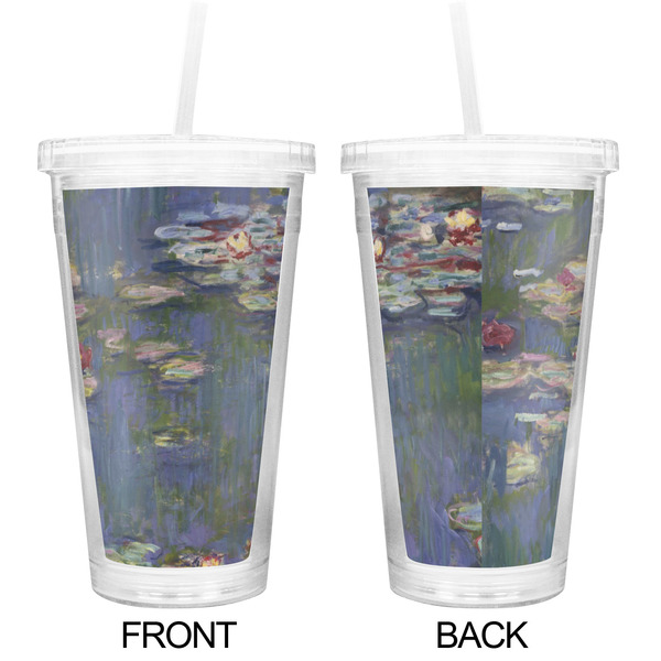 Water Lilies by Claude Monet Double Wall Tumbler with Straw - Approval