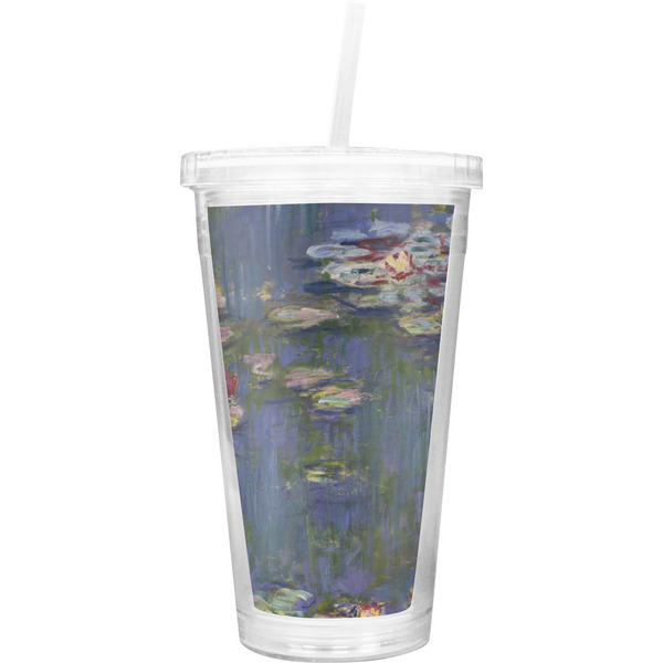 Custom Water Lilies by Claude Monet Double Wall Tumbler with Straw